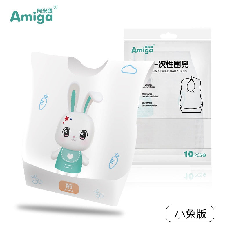 โค๏ธ10pcs Disposable Baby Bibsโค๏ธInfant Disposable Feeding Bib Waterproof Baby Saliva Bibs For Kids Children Toddler